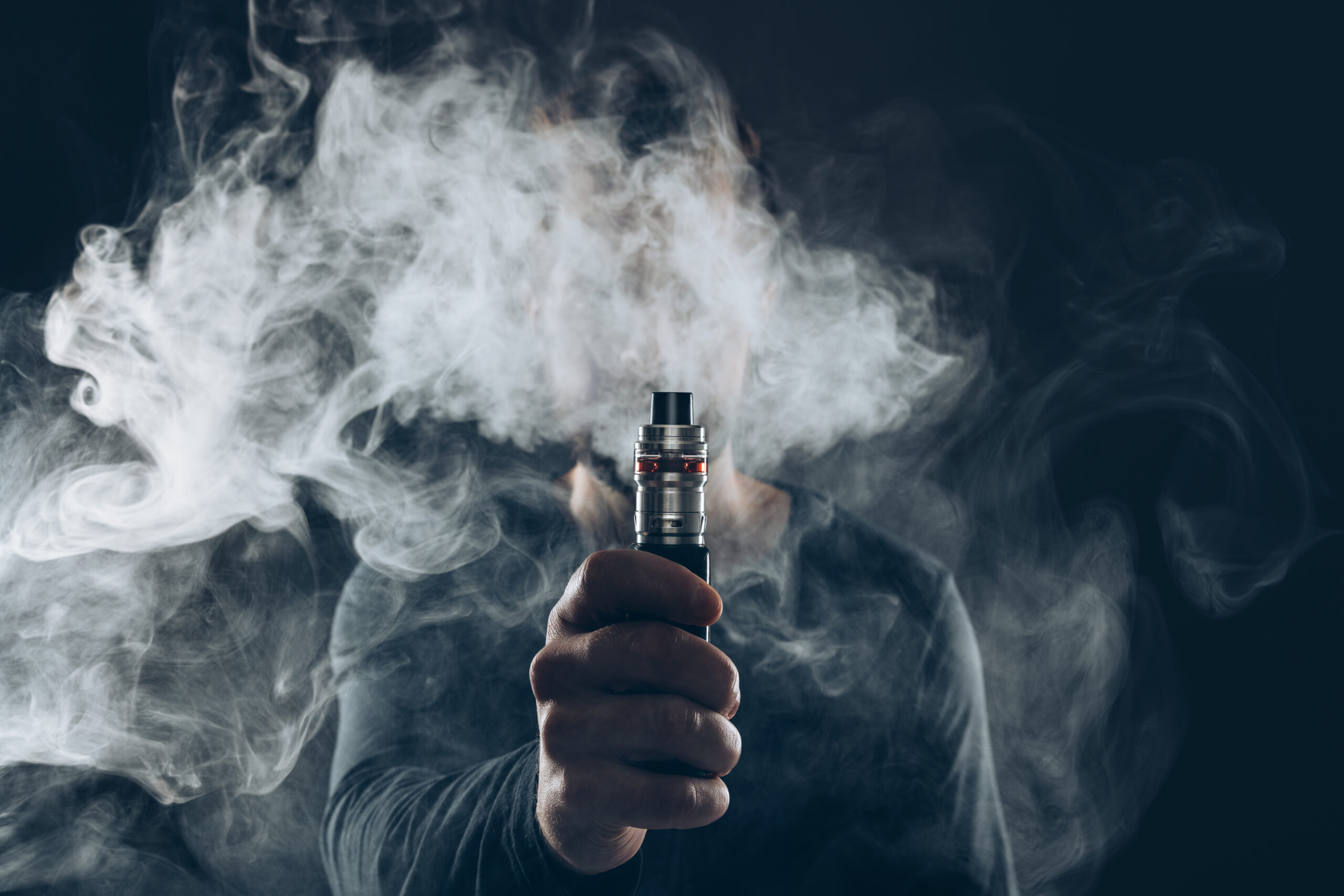 Vaping flavored e-liquid from an electronic cigarette